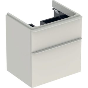 Geberit Smyle Square meuble sous-vasque 500352JL1 58,4x61,7x47cm, gris sable brillant, 2 tiroirs