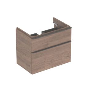 Geberit Smyle Square vasque 500353JR1 73,4x61,7x47cm, structure en bois de noyer hickory, 2 tiroirs