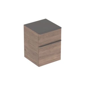 Geberit Smyle Square side cabinet 500357JR1 45x60x47cm, with 2 drawers, wood structure walnut hickory