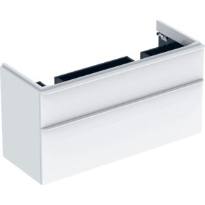 Geberit Smyle Square meuble sous-vasque double 500356001 118,4x61,7x47cm, 2 tiroirs, blanc brillant