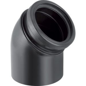 Geberit Pe Anschlussbogen 367945161 DN 100/90, 45Grad, PE-HD, mit Anschlusssteckmuffe