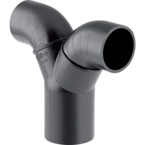 Geberit raccordement double Pe 365472161 DN 70/56, 90Grad, PE-HD, pour manchon