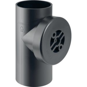 Geberit Pe pièce de nettoyage 367451161 DN 100/100, 90 degrés, avec ouverture de service ronde, PE-HD