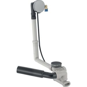 Geberit d52 drain de baignoire 150710216 avec commande rotative et entrée, avec kit de finition, longueur 26 cm, chromé brillant