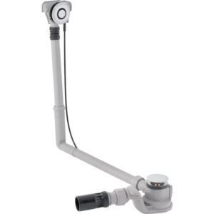 Geberit d52 drain de baignoire 150751216 avec actionnement par pression, avec kit de finition, longueur 50cm, chromé brillant