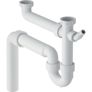 Geberit 152553111 11/2 &quot;x 50mm, Kitchen sinks , vertical outlet, for 2 Kitchen sinks , white