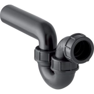 Geberit pipe bend odor trap 152040161 DN 50/50, inlet / outlet horizontal, PE-HD, black