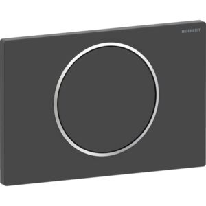 Geberit Sigma10 Betätigungsplatte 115758145 schwarz matt lackiert, Designringe poliert