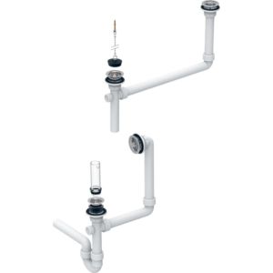 Geberit Publica kit de raccordement 152703111 pour bassin de siphon à gypse blanc -alpin