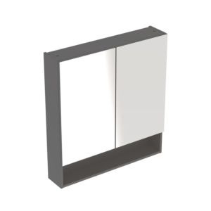Geberit Renova Plan mirror cabinet 502366JK1 78.8 cm, lava, matt lacquered, with 2 doors
