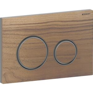 Geberit Sigma 50 Round Betätigungsplatte 115651JX1 Platte/Taste verchromt, Nussbaum, Ring schwarzchrom, für 2-Megen-Spülung