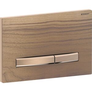 Geberit Sigma 50 Square actuator plate 115670JX2 cover plate American walnut, plate/button rose gold, for dual flush