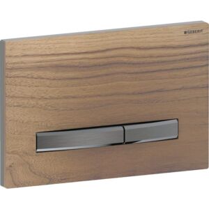 Geberit Sigma 50 Square Betätigungsplatte 115671JX2 Deckplatte Nussbaum amerikanisch, Platte/Taste schwarzchrom, für 2-Mengen-Spülung