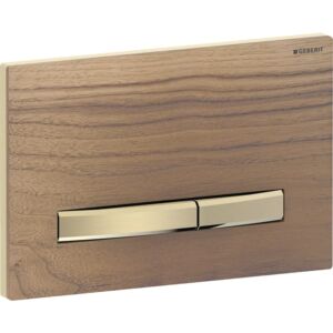 Geberit Sigma 50 Square actuator plate 115672JX2 cover plate American walnut, plate/button brass, for dual flush