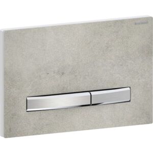Geberit Sigma 50 Square actuator plate 115788JV2 cover plate concrete look, plate/button chrome-plated, for dual flush