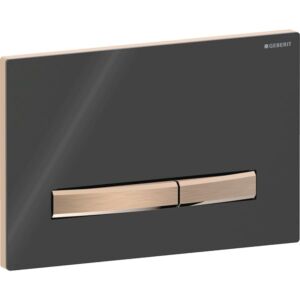 Geberit Sigma 50 Square Betätigungsplatte 115670DW2 Deckplatte schwarz, Platte/Taste rotgold, für 2-Mengen-Spülung