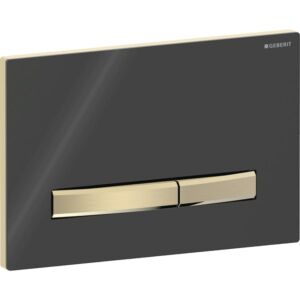 Geberit Sigma 50 Square actuator plate 115672DW2 cover plate black, plate/button brass, for dual flush