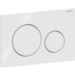 Geberit Sigma 20 Round Betätigungsplatte 115882111 Platte/Taste weiß, Ring weiß matt, für 2-Mengen-Spülung