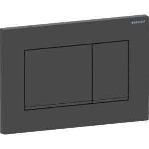 Plaque de déclenchement Geberit Sigma 20 Square 115883161 plaque/bouton noir mat, bandes noires, pour double chasse, plastique