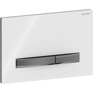 Geberit Sigma 50 Square Betätigungsplatte 115671112 Deckplatte weiß, Platte/Taste schwarzchrom, für 2-Mengen-Spülung