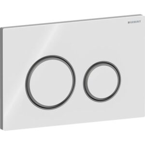 Geberit Sigma 50 Round actuator plate 115651SI1 plate/button white, ring black chrome, for 2-measure flush