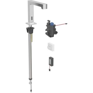 Geberit Brenta infrared basin mixer 116198211 with thermostatic mixer, standing installation, battery operation, concealed function box, high-gloss chrome-plated