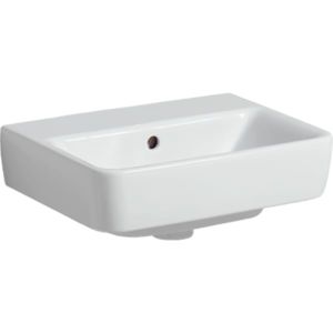 Geberit Renova Plan hand wash basin 501626008 45x34cm, without tap hole, with overflow, white KeraTect