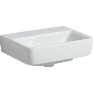 Geberit Renova Plan lave-mains 501627008 45x34cm, sans trou pour robinetterie, sans trop-plein, blanc KeraTect