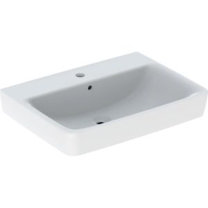 Geberit Renova Plan washbasin 501640008 65x48cm, tap hole in the middle, with overflow, white KeraTect