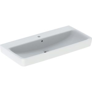 Geberit Renova Plan washbasin 501706008 100x48cm, tap hole in the middle, with overflow, white KeraTect
