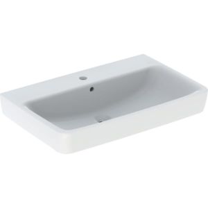 Geberit Renova Plan countertop washbasin 501725001 75x48cm, central tap hole, with overflow, white