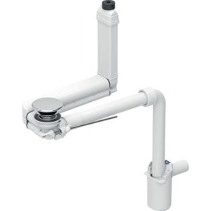 Geberit Clou sink drain 152059211 Ø 40 mm, space-saving model, with lever actuation, high-gloss chrome-plated