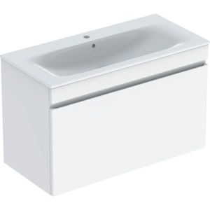 Geberit Renova Plan meuble lavabo 501917011 100x62,2x48cm, corps/façade blanc brillant, lavabo blanc