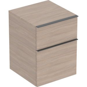 Geberit iCon side cabinet 502315JH1 45x60x47.6cm, 2 drawers, oak/handle lava matt