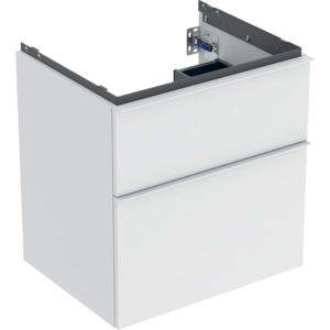 Geberit iCon meuble sous-vasque 502303013 59,2x61,5x47,6cm, 2 tiroirs, blanc mat/poignée blanc mat