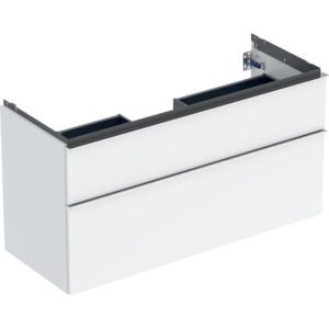Geberit iCon meuble sous-vasque 502306012 118,4x61,5x47,6cm, 2 tiroirs, blanc /laqué brillant/poignée chromée brillante
