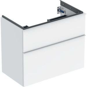 Geberit iCon meuble sous-vasque 502308011 74x61,5x41,6cm, 2 tiroirs, blanc brillant/poignée blanc mat