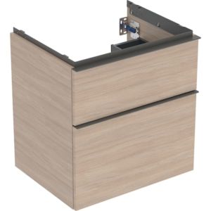 Geberit iCon meuble sous-vasque 502303JH1 59,2x61,5x47,6cm, 2 tiroirs, poignée chêne/lave mat