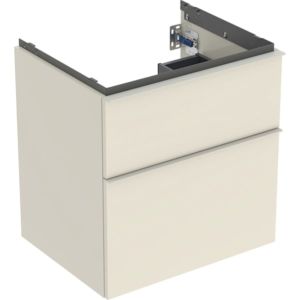 Geberit iCon meuble sous-vasque 502303JL1 59,2x61,5x47,6cm, 2 tiroirs, poignée sable brillant/sable mat