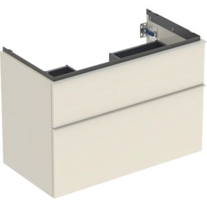 Geberit iCon meuble sous-vasque 502305JL1 88,8x61,5x47,6cm, 2 tiroirs, poignée sable brillant/sable mat