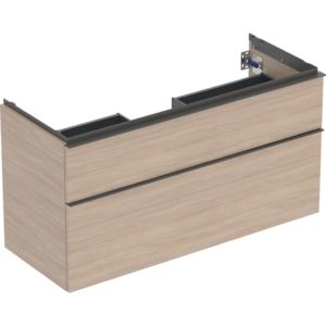 Geberit iCon meuble sous-vasque 502306JH1 118,4x61,5x47,6cm, 2 tiroirs, poignée chêne/lave mat
