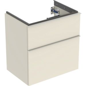 Geberit iCon meuble sous-vasque 502307JL1 59,2x61,5x41,6cm, 2 tiroirs, sable brillant, poignée sable mat