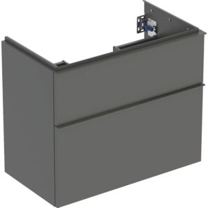 Geberit iCon meuble sous-vasque 502308JK1 74x61,5x41,6cm, 2 tiroirs, corps/façade/poignée lave mat