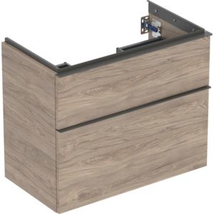 Geberit iCon meuble sous-vasque 502308JR1 74x61,5x41,6cm, 2 tiroirs, poignée noyer/lave mat