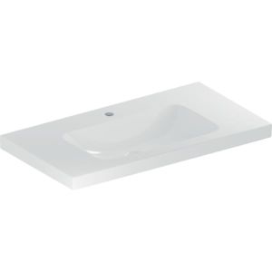 Geberit iCon light washbasin 501840005 90x48cm, tap hole in the middle, without overflow, with shelf, white