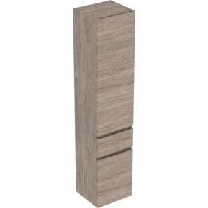 Geberit Renova Plan tall cabinet 501923JR1 39x180x36cm, 2 doors, 1 drawer, walnut, foil structured