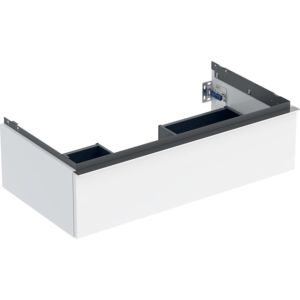 Geberit iCon vanity unit 502312012 88.8x24.7x47.6cm, white/lacquered high gloss/handle bright chrome