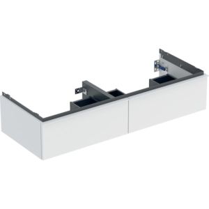 Geberit iCon meuble sous-vasque double 502314013 118,4x24,7x47,6cm, 2 tiroirs, blanc mat/poignée blanc mat