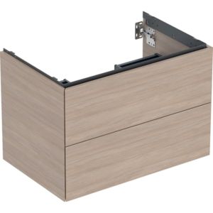 Geberit One Waschtisch-Unterschrank 505262005 74 x 50,4 x 47 cm, Eiche/Melamin Holzstruktur, 2 Schubladen