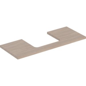Geberit One washbasin plate 505285005 120 x 3 x 47 cm, oak/melamine wood structure, cut-out in the middle
